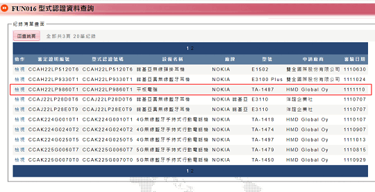 內(nèi)部代號(hào)為「TA-1487」的Nokia 新款安卓平板，近期已通過中國(guó)NCC認(rèn)證。