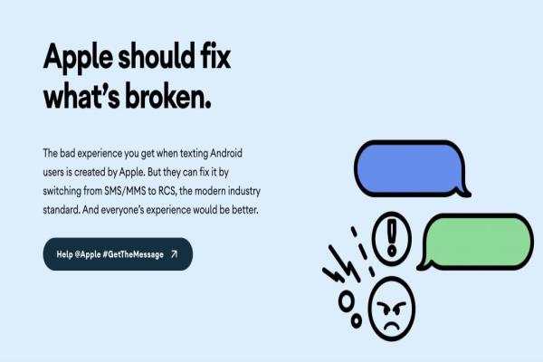 為了RCS，Google多次公開批評蘋果，之前還架設了“GetTheMessage”專屬網站。