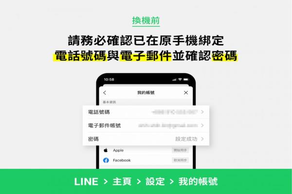 換機(jī)前，記得再次手動LINEApp的信息備份聊天記錄。并把重要的照片與影片以存放到手機(jī)內(nèi)。