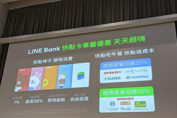 簽帳金融卡以“LINEBank快點(diǎn)卡”為命名，消費(fèi)就能立即收到回饋的LINEPoints點(diǎn)數(shù)。